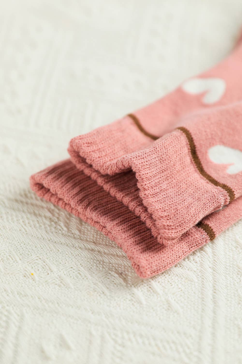 Heart Ribbed Crew Socks