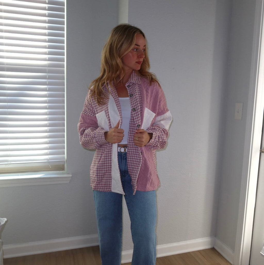 Pretty in Pink Patchwork Loose Jacket