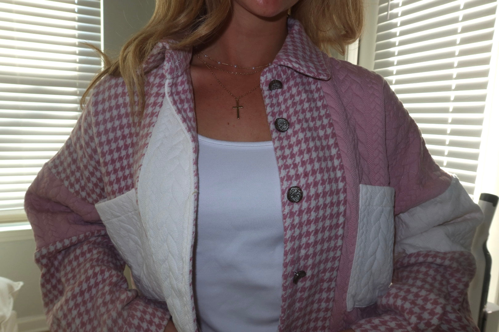 Pretty in Pink Patchwork Loose Jacket