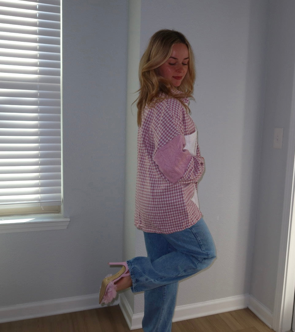 Pretty in Pink Patchwork Loose Jacket