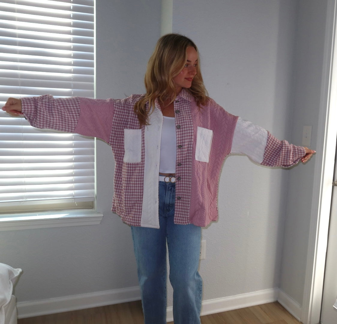 Pretty in Pink Patchwork Loose Jacket