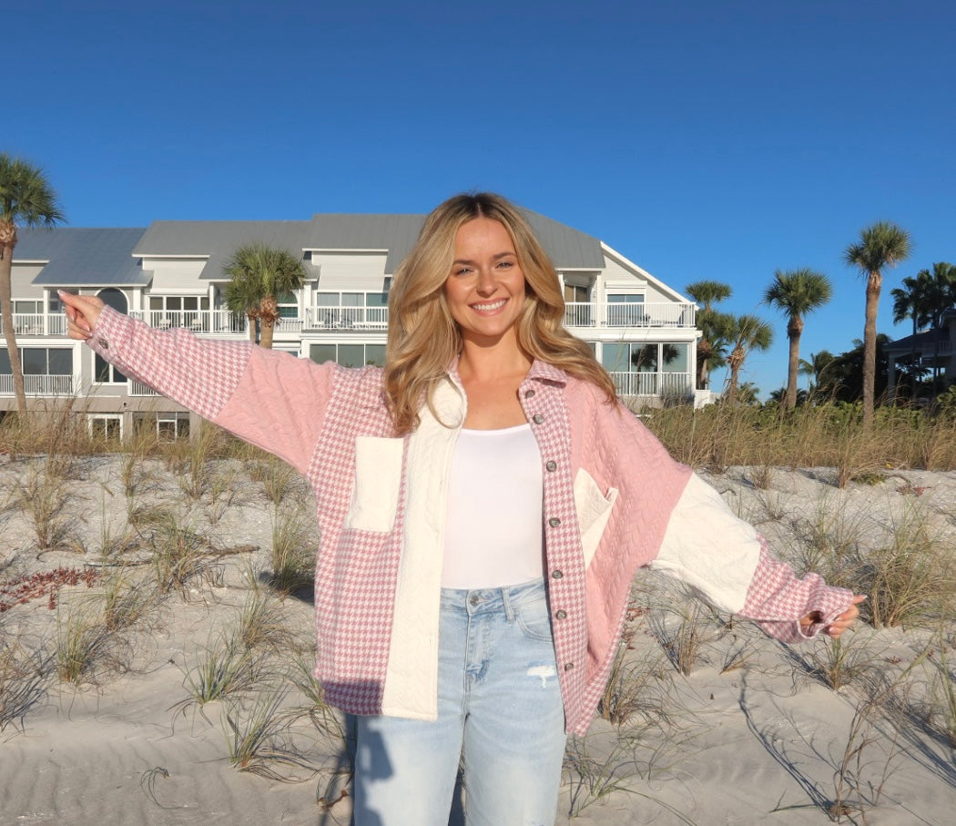 Pretty in Pink Patchwork Loose Jacket