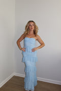 Baby Blue Sweetheart Tiered Dress