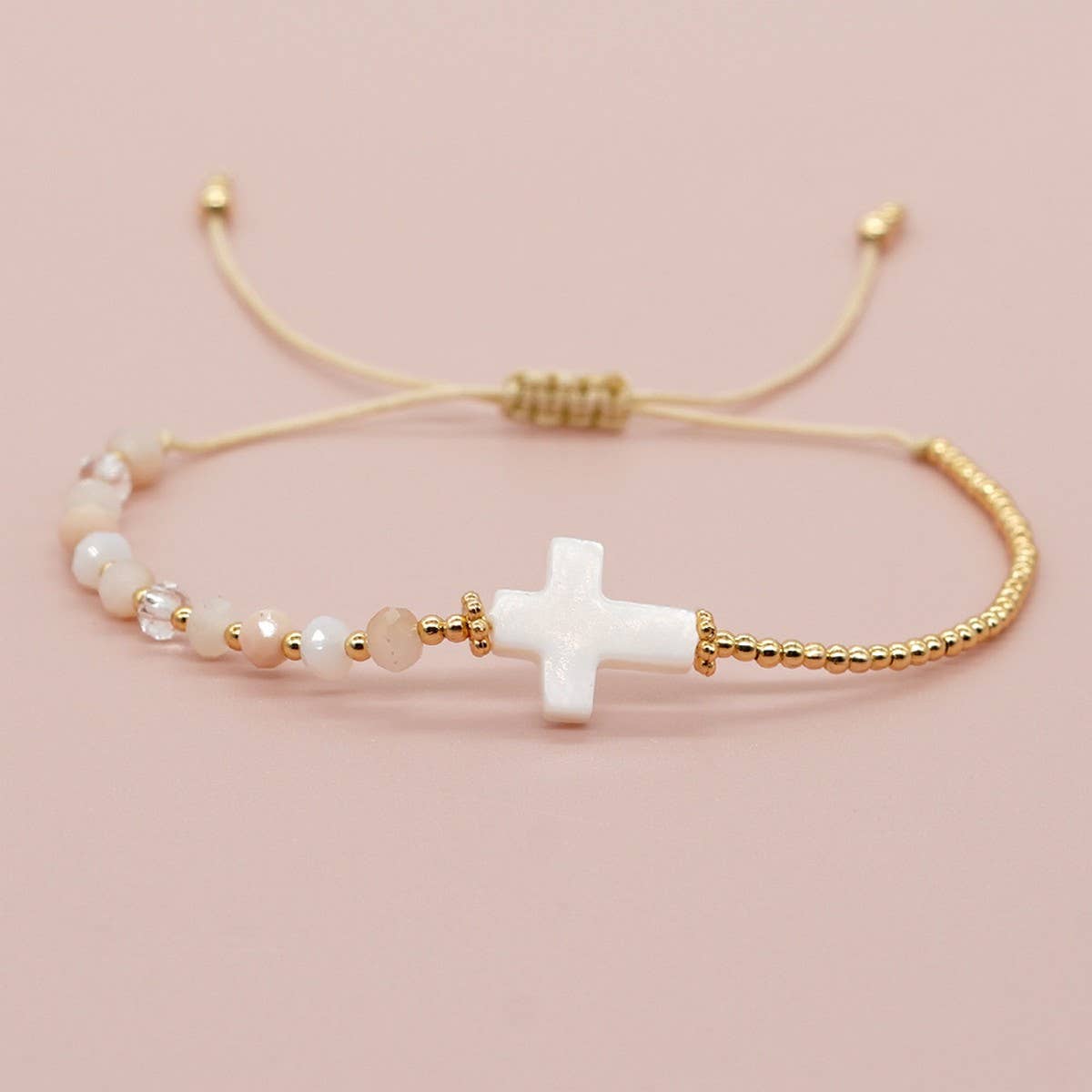 Shell Cross Bead Bracelet